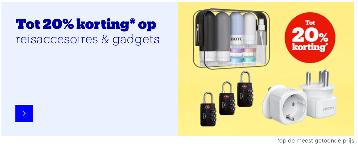 bol korting reis accessoires