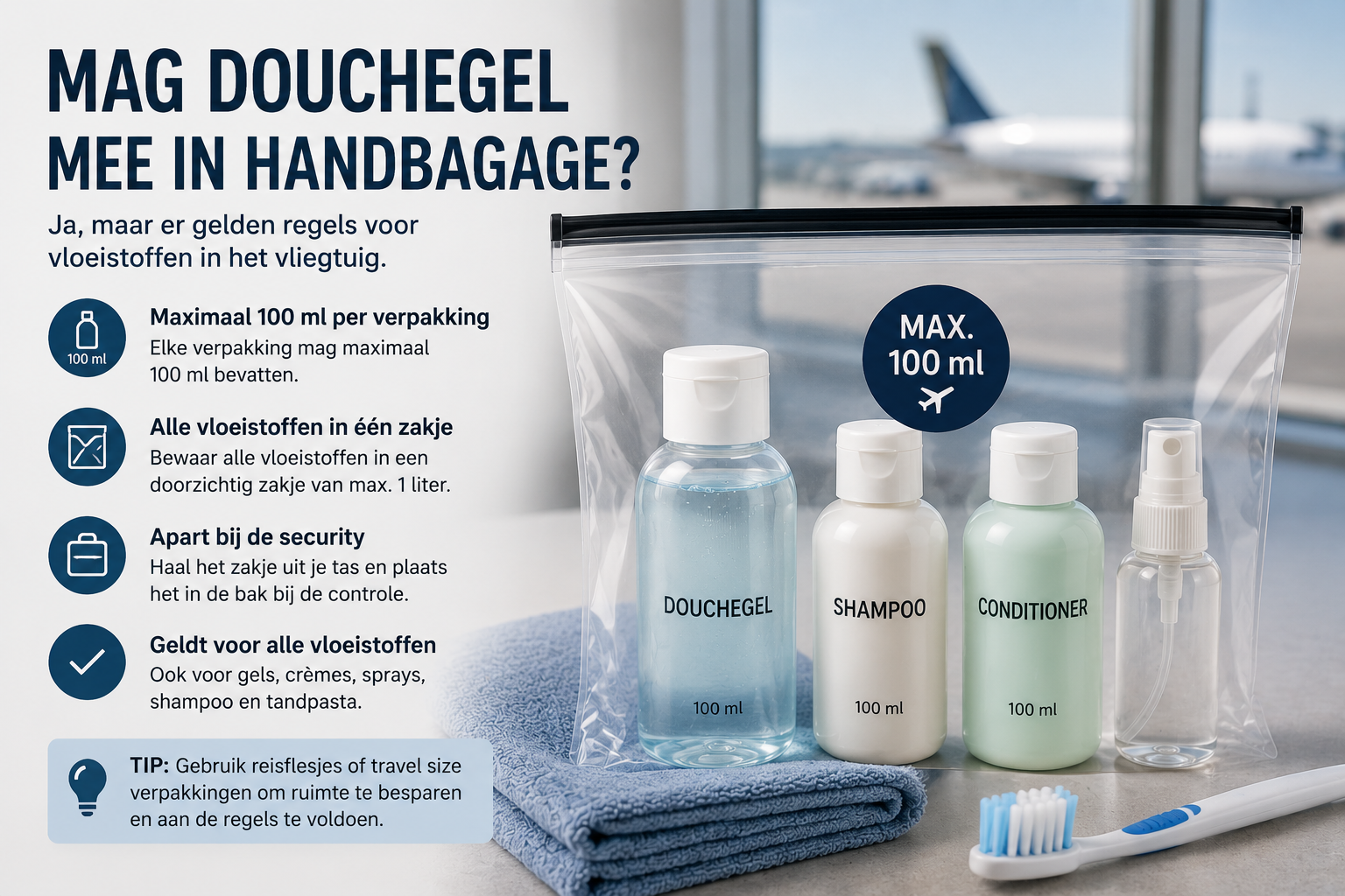 mag douchegel mee in handbagage